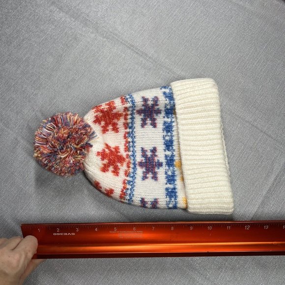 Knit Sweater & Beanie Hat Matching Set Rainbow Colorful Fair Isle PETITE MEDIUM - Picture 10 of 11